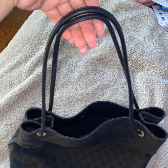 GUCCI BLACK CANVAS BAG - Picture 4 of 10